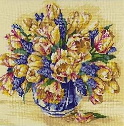 Janlynn Watercolor Tulips Needlepoint Kit-14 Inch X14 Inch