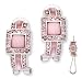Pretty Pink Mother-Of-Pearl Pink Sapphire Square Clip With Post Earrings