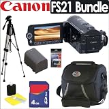 Canon FS21 Dual Flash Memory Camcorder & 16GB Internal Memory With 37x Optical Zoom Camcorder + Accessory Kit