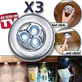 Lot de 3 - Mini Spots Adhésifs 3 LED