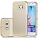 S6 Case, Lumsing™ Fashion Luxury Hard Soft Heavy Duty Rugged Shockproof Luxury Armor Defender Slim Protective Rubber Bumper Case Cover For Samsung Galaxy S6 (Gold/Gold)