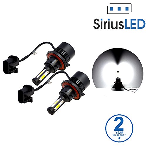 SiriusLED X2 Extremely Bright COB LED Chip 8000 Lumens Headlight Bulbs Conversion Kit H13 9008 6000K Xenon White