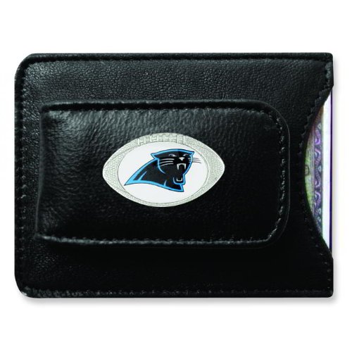 NFL Carolina Panthers Leather Money Clip & Card Holder
