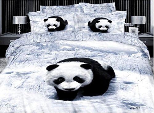 Cooperation Home Textiles, Lovely Panda Pattern Duvet Cover Set, Panda Bedding Set, Queen Size, 4pcs