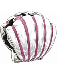 Authentic Chamilia Charm "Rose Shell" Pink Enamel & Rose Swarovski 2025-0870