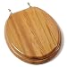 Comfort Seats C1B1R-17BR Designer Solid Wood Toilet Seat with Brass Hinges, Round, Oak