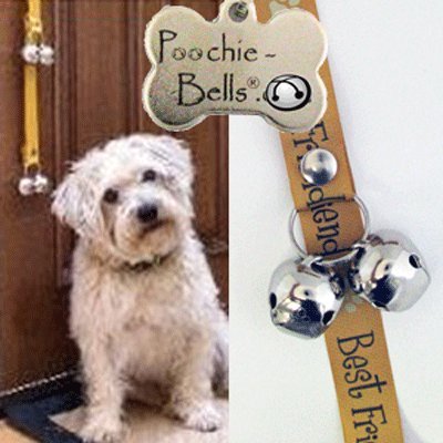 PoochieBells Classic Dog Potty Training Doorbell in Warm Gold and Brown, Best Friend Wording