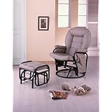 Taupe leatherette Leisure Rocker Glider with Ottoman