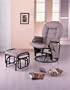 Taupe leatherette Leisure Rocker Glider with Ottoman