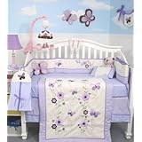 SoHo Boutique Lavender Butterfly Baby Crib Bedding Set 10pcs