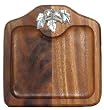 Wood Acorn Mini Square Cutting Board 8"D Set/2