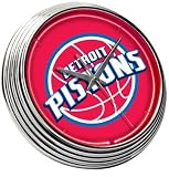 On The Edge Marketing OTE-259026 Detroit Pistons-Red Neon Clock