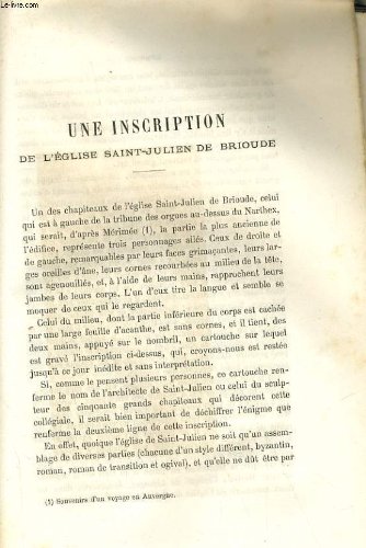 BRIOUDE ET ENVIRONS - Une inscription de l'eglise saint-julien de brioude / prix-fait d'un tableau, command&eacute; au peintre guy francois, pour la cath&eacute;drale du puy