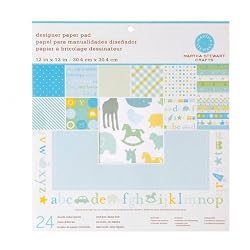 Martha Stewart Crafts Designer Paper Pad 12'' X 12" Baby Boy By The Package