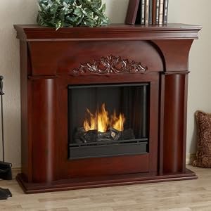 Real Flame Cordova Ventless Gel Fireplace - #6300 in Mahogany (Mahogany) (42