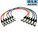 GLS Audio XLR Patch Snake Cable Cord - 2ft Colors - 6 Pack