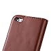 iPhone 5C Case, JAMMYLIZARD Leather [SWISS] Wallet Flip Cover, Brown with integrated magnetic closure