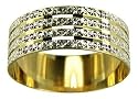 9ct 2 Colour Gold 7mm Light Flat Diamond Cut Wedding Ring