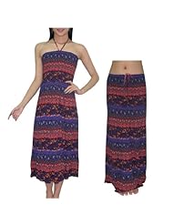 Knee Length Summer Halter Cotton/Polyamide Elasticized   Waistline Gathered Crinkled Stretchy Shirred  Dress