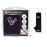 NFL Houston Texans Embroidered Golf Towel (3 Golf Balls/12 Tee Gift Set)