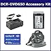 Sony DCR-DVD650 Camcorder Accessory Kit includes: SDNPFH70 Battery, SDM-109 Charger, SDMSPD4096 Memory Card, VID80C Case