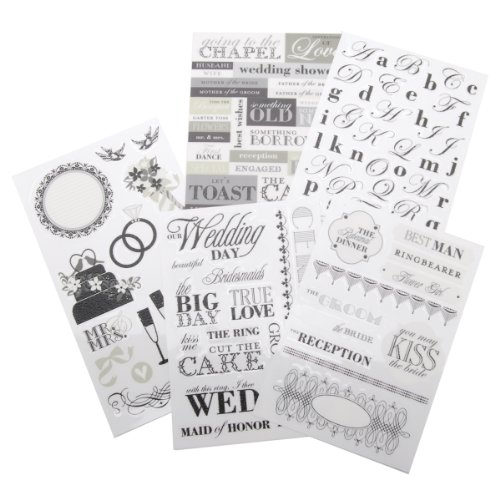 Glitter Stickers Value Pack: Black & White Wedding 