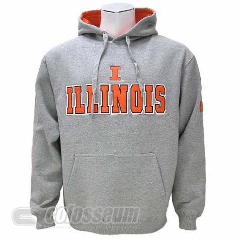 Buy Men`s University of Illinois Fighting Illini Heather Gray Automatic Fleece Hoodie