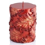 3 x 4 Red Maple Leaf Pillar Candle