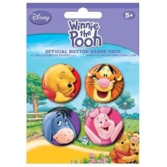 Winnie Puuh Der B�r - 1, Tigger, Iaah, Ferkel, 4 X 38mm Buttons Button Pack (15 x 10cm)