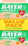 Bayer Chewable Aspirin Low Dose 81mg Orange Flavor - Value Pack