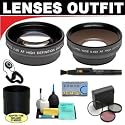 2x Digital Telephoto Professional Series Lens + 0.5x Digital Wide Angle Macro Professional Series Lens + 3 Piece Digital Camera Filter Kit + 6-Piece Deluxe Cleaning Kit + Lens Adapter Tube (If Needed) + Lenspen + Lens Cap Keeper + DB ROTH Micro Fiber Cloth For The Panasonic Lumix DMC-G1 DMC-L10 Digital SLR Cameras Which Have A (14-50mm) Lens