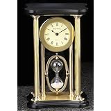 Executive Style Spitak Desk Clock and Sand Timer in Brass and Dark Rosewood by Simple Luxuries