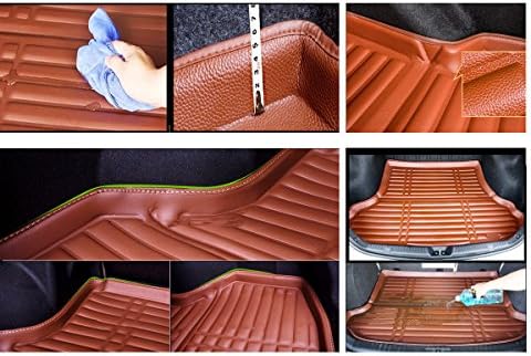Flying5D & TPE+XPE Waterproof Custom Rear Cargo Tray Cargo Liner Trunk Mat Fit For Ford (2012-2015 Ford Focus, Brown)