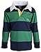 Sportoli® Boys 100% Cotton Wide Striped Long Sleeve Polo Rugby Shirt