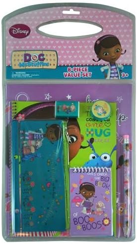 Disney Doc McStuffins 8pc Value Pack School Supplies Set - Portfolio Folders, Pencil, Pencil Pouch, Memo Pad, Notebook, Eraser, Sharpener
