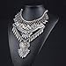 Fashion Vintage Crystal Zinc Alloy Big Pendant Bib Chain Statement Necklace for Women