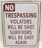 No Trespassing Vintage Look Metal Sign Aged No Trespassing Vintage Look Metal Sign Aged