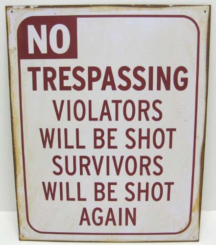 No Trespassing Vintage Look Metal Sign Aged