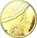 Footprints In The Sand Gold Tone Medallion Chip Pocket Token Foot Prints