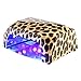 Professional Nail Lamp 36W CCFL LED Nail Dryer Timer Setting Automatic Curing Gel Nail Polish Diamond Shape Portable Nail Art Manicure Tool (Yellow Leopard)