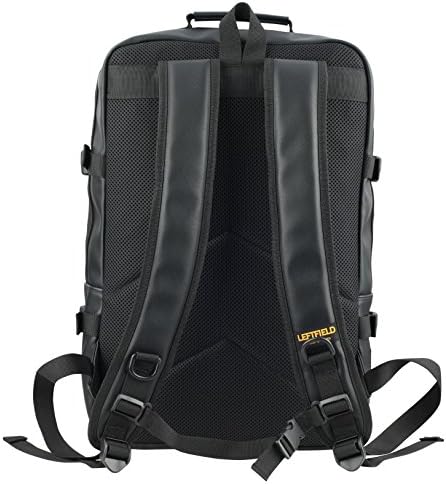 Men's Faux Leather Square Backpacks Casual Business School Laptop Bags Black