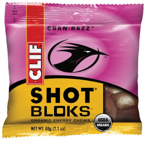 Clif Shot Bloks Organic Energy Chews, Cran-Razz, 2.1-Ounce Bags (Pack of 12)