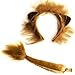 Funny Party Hats Lion Ears and Tail Set - Lion Costume - Ears Headband - Animal Headbands with Ears (Lion Ears & Tail Set)