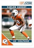 2011 Score Football Card # 156 Karlos Dansby - Miami Dolphins - NFL Trading Card In a Protective Screwdown Case!