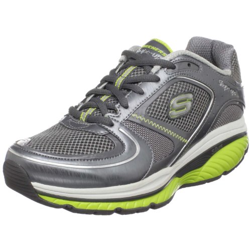 Skechers Women's Shape Ups - S2 Lite Lace-Up Fashion Sneaker,Charcoal/Lime,7.5 M US