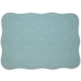 Seafoam Green Quilted Scallop Rectangle Placemats