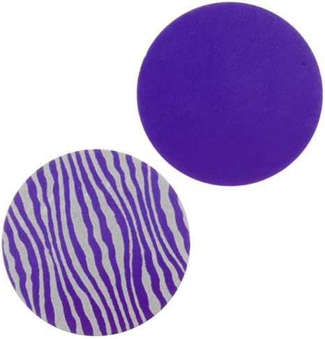 Lillypilly Aluminum Circle Stamping Purple W/Zebra Print 25mm (2)