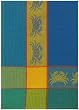 Waffle Weave 100% Cotton Crab Turquoise Dishtowel 18" X 28" Set / 6