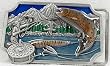 Trout Fly Fishing Enamel Pewter Buckle