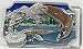 Trout Fly Fishing Enamel Pewter Buckle